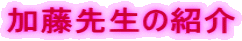 加藤先生の紹介
